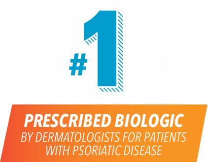 #1 prescribed biologic by dermatologists for patients with psoriatic disease.