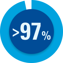 more than 97%