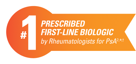 #1 prescribed first-line biologic by rheumatologists for PsA